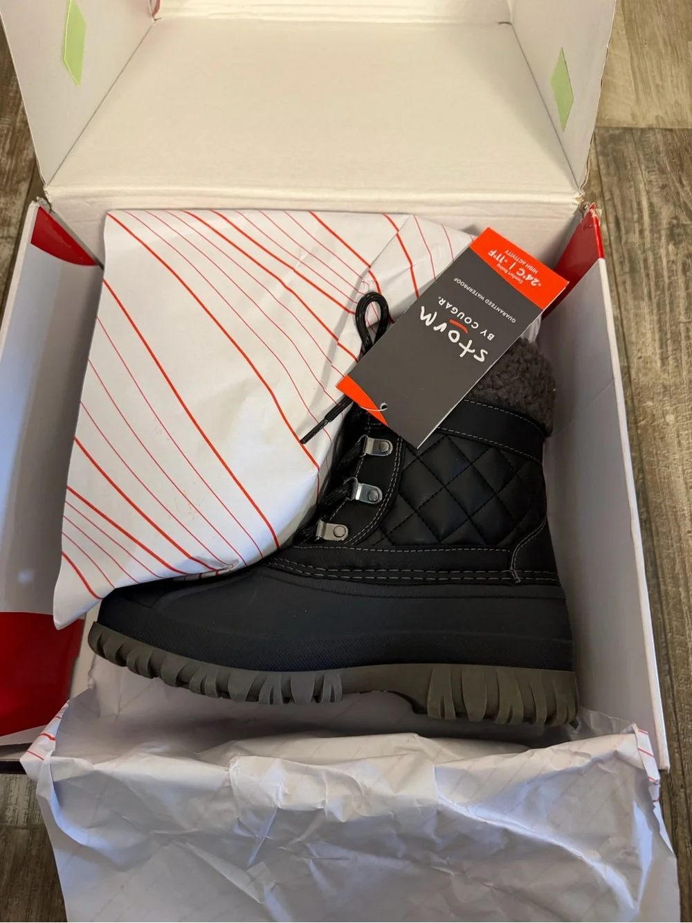Storm by Cougar Storm Black Winter Boots with Red Accent Tag Size 7 Wide